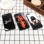 Wholesale iPhone 8 Plus / 7 Plus Design Tempered Glass Hybrid Case (Black Marble)